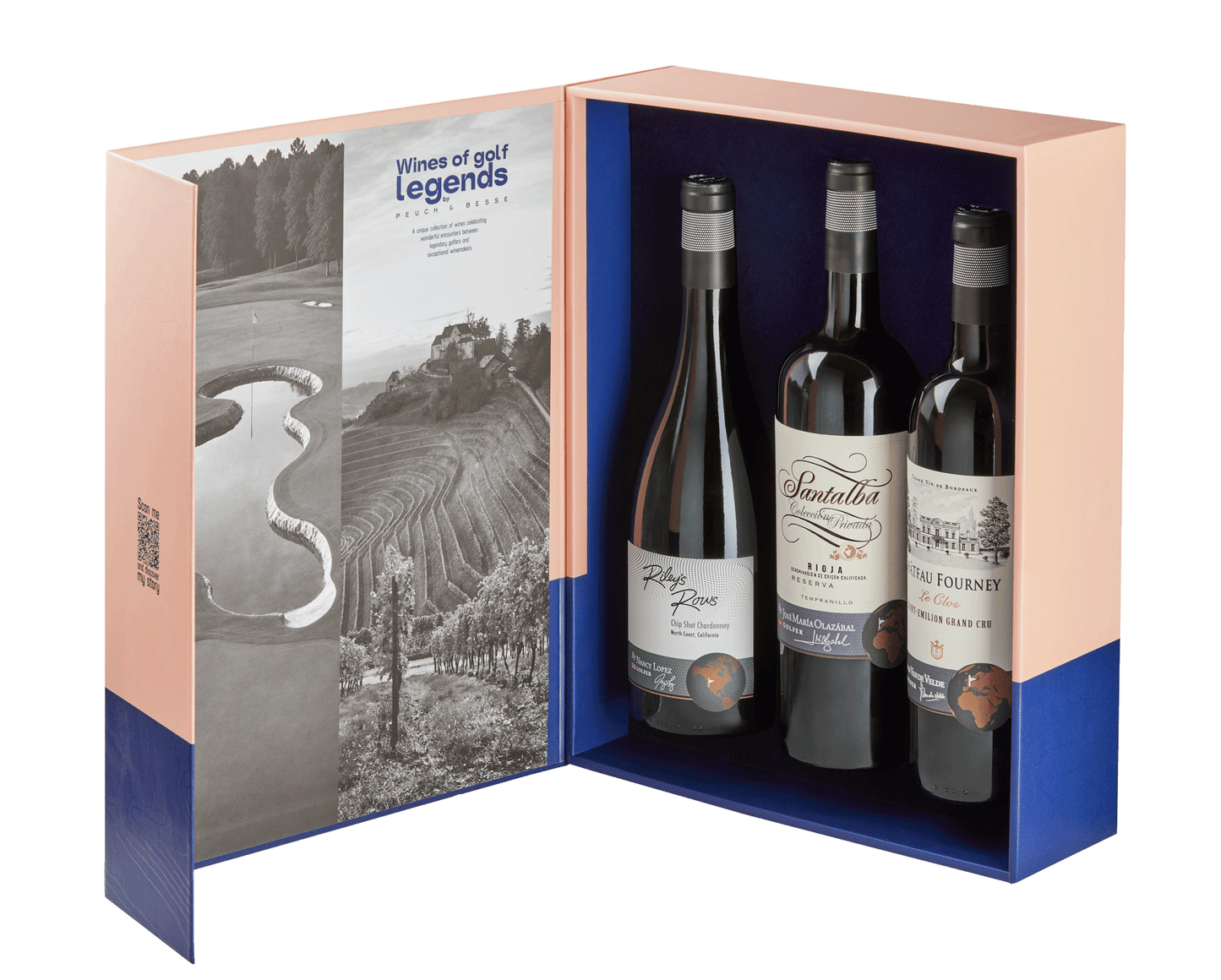 Coffret luxe trois bouteilles Riley's Rows, Santalba et Château Fourney